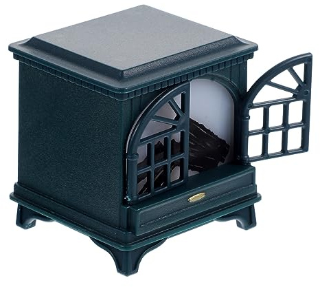 COSMEVIVI Mini Cheminée pour Maison De Poupée, Poêle, Chauffe-Plat, Simulation De Bois De Chauffage, Décoration De Noël, Modèle De Meubles (Vert), Mini Meubles pour Mini Maison, Accessoire