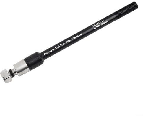Fahrradanhänger Steckachse Adapter, 160–178 mm P1.0, 12 mm Steckachse, Fahrrad-Vorderradgabelachse, mit Legierungsdichtungen für verschiedene Breiten