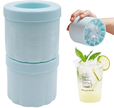 Primasage 2 Stück Mini Eiswürfelform, Silikon Wiederverwendbar Eiswürfelform Klein für Innenkühlschränke, Autokühlschränke und Minikühlschränke im Freien Verwendet Werden（Blau)