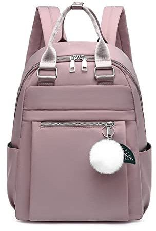 Prettiee Zaini alla Moda per Donna, Borsa da Viaggio, Zaino da Donna, Zaino in Tessuto di Nylon Impermeabile (Rosa 37 * 26 * 12 cm)