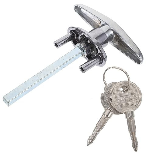 UKCOCO 1 Set Serratura per Porta Garage con Maniglia T Handle Kit Sblocco Facile Installazione per Porte Garage senza Laterale