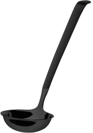 AMEFA Buffet Rug | Soup Ladle | Ladle for Catering | Ladle for Soup and Stew | Serving Cutlery | 18/10 Stainless Steel | Satin | Black | Length: 31 cm