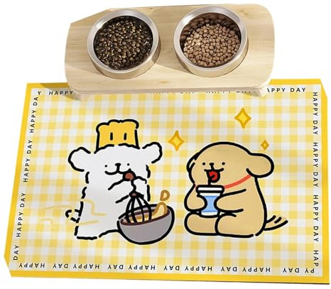 Futtermatte für Hunde, Cartoon-Muster, schnell trocknende Oberfläche, Platzdeckchen, Essunterlage für kleine Haustiere