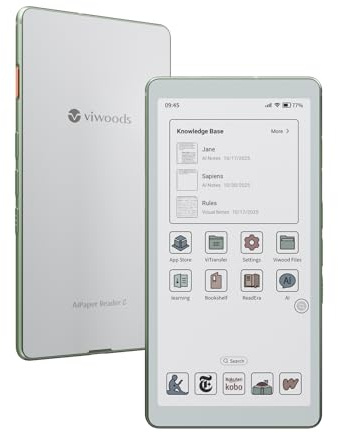 VIWOODS AiPaper Reader C 6.13 Pocket 4G AI Color eReader, Warm/Cool Light | Manga, ebooks and color PDFs; Kaleido 3, 150/300PPI, 140g, 128GB; Android apps for students, travelers and night readers.