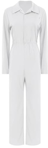Jugaoge Damen Arbeitsoverall Langarm Coverall Baumwolle Overall Elastische Taille Arbeitsanzug Schutzanzug Halloween Horror Outfit
