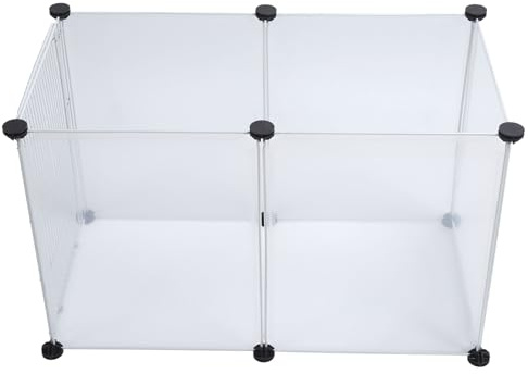 Zerodis Zerodis Puertas para Perros Conjunto de Muebles Plástico Translúcido Recinto para Perros y Gatos con Puerta Parque para Cachorros Área de Juego para Mascotas Pequeñas y Medianas Uso en (6