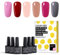 Lagunamoon Gel Nail Polish Set,Mixed 6 Colours Pink Nude Grey Red Gel Nail Polish Soak Off UV LED Manicure Set Requires Drying Under Nail Lamp-Love Spectrum