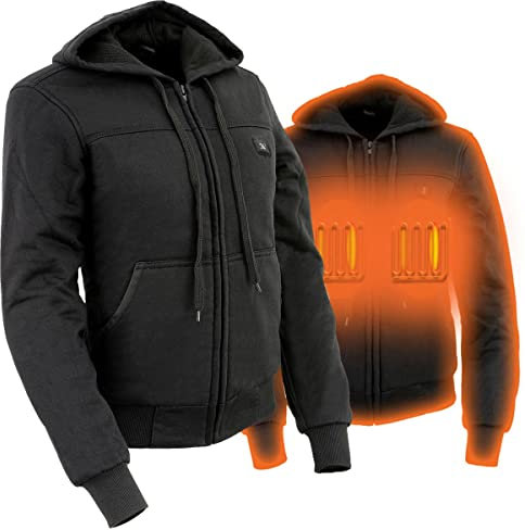 Nexgen Heat MPL2713SET Women's Black 'Heated' Zipper Front Hoodie (Battery Pack Included) - X-Large