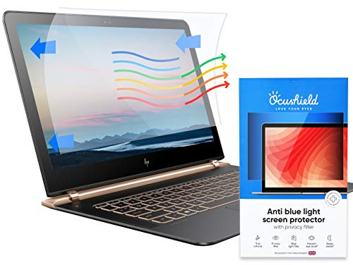 Ocushield Blue Light Privacy Screen Filter, 12.5 inch (16:9) | Fits 277 x 156 mm screens. Anti-glare, easy install, anti-fingerprint. Reduces eye fatigue. For laptops & monitors.