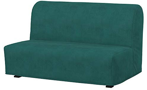 Soferia Kompatible Ersatzbezug fur LYCKSELE 2er-Bettsofa, Stoff Majestic Velvet Aquamarine (FLECKENABWEISEND und WASSERABWEISEND), Türkis