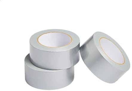 Amazon Basics Nastro telato per impieghi gravosi, 4.77 cm x 27.43 m, argento, 3 unità, confezione da 1, ottimo per uso generico, riparazioni domestiche e dell'auto, fai da te e attività esterne