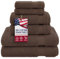 American Veteran Towel, Türkisches Handtuch-Set, 100% Baumwolle, 6-teilig, Luxus-Handtücher, 6-teiliges Set für Badezimmer-Essentials, 2 Badetücher, 2 Handtücher, 2 Waschlappen, Braun