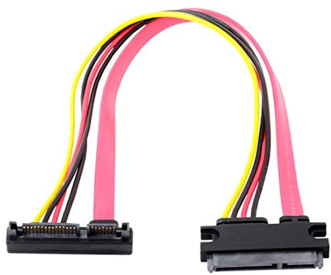 Cable de extensión de alimentación de datos SATA 3.0 7+15 de 22 pines macho a hembra, 30 cm