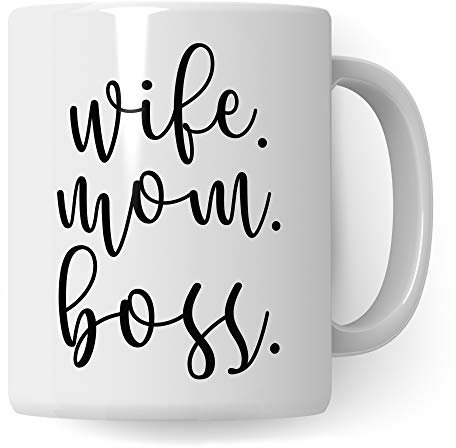Pagma Druck Wife Mom Boss Tasse Geschenk für Mama | Mutter Becher mit Spruch | Kaffeetasse Geschenkidee zum Muttertag | Kaffeebecher als Muttertagsgeschenk Geburtstagsgeschenk