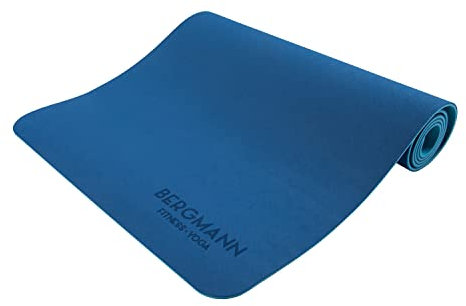 BERGMANN Yogamatte mit Tragegurt, TPE Fitnessmatte rutschfeste Gymnastikmatte, umweltfreundliche Übungsmatte, Sportmatte für Yoga, Pilates Heimtraining, 183 x 61 x 0.6cm