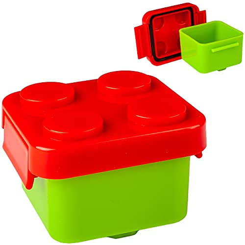alles-meine.de GmbH Bausteine Artikel wählbar kleine Snackdose - Lunchbox/Brotdose - rot - BPA frei - spülmaschinen geeignet - Brotbüchse Küche Essen - für Erwachsene & Kin..
