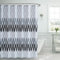 Creative Home Ideas – Ensemble de rideau de douche texturé Clarisse | Lot de 1 rideau de douche et 12 crochets métalliques | Résistant à la rouille | 100 % polyester | Lavable en machine | Mesure
