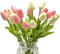 HEPENG Real Touch Tulpen Set | 20 Kunstblumen in Weiß & Rosa (32 cm) | Wetterfeste Balkon-Deko & Mietwohnung freundlich | UV-Schutz & Schimmelresistent