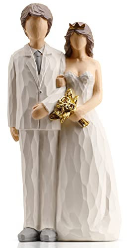 QIANLING Unser Hochzeitstag, aus Kunstharz geformte handbemalte Figuren, Figuren und Hochzeitsgeschenke für Paare, geeignet für Hochzeitsdekoration, Jahrestag, Sammlung