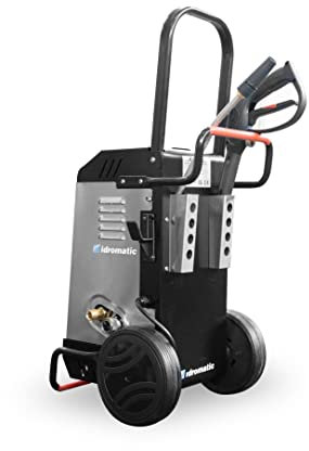idropulitrice professionale IDROMATIC PICO 150.9 PRESS 160BAR, pompa in ottone e struttura in acciaio verniciato e cofano inox satinato, completamente made in Italy