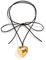Irikdescia® Collana girocollo a cuore Gioielli Y2K con elegante fiocco intrecciato Collana regolabile in velluto nero con ciondolo a cuore per ragazze e donne (Oro)