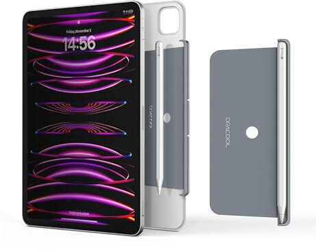 Dracool Pencil Stifthalter für Apple Pencil Pro/Apple Pencil 2. Generation Hülle Kompatibel mit Magic Keyboard, Smart Keyboard Folio und Anderen Magnetisch Hülle (Pencil Länge innerhalb 166mm) -Grau