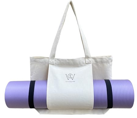 Wivmypog Bolsa de lona para esterilla de yoga, color blanco, M (bolsas para esterilla de yoga, bolsa de equipaje)
