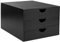 Woodluv 3 Drawer Bamboo Home Office Desktop Tidy A4 Sturdy Stationary Storage Organiser Unit, Black - W25 X D33 X H18.5cm