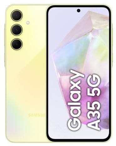 Samsung Galaxy A35 5G, Factory Unlocked Android Smartphone, 256GB, 8GB RAM, 2 day battery life, 50MP Camera, Awesome Lemon, 3 Year Manufacturer Extended Warranty (UK Version)