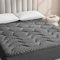 EHEYCIGA Topper Matrimoniale 160x190, Memory Foam Topper Materasso Respirabile con Tasca Extra Profonda, Grigio Scuro