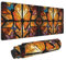 Mlmnbvc Grand tapis de souris de jeu imperméable et antidérapant pour ordinateur de travail à domicile, clavier essentiel, 30,5 x 80 cm – Papillon orange