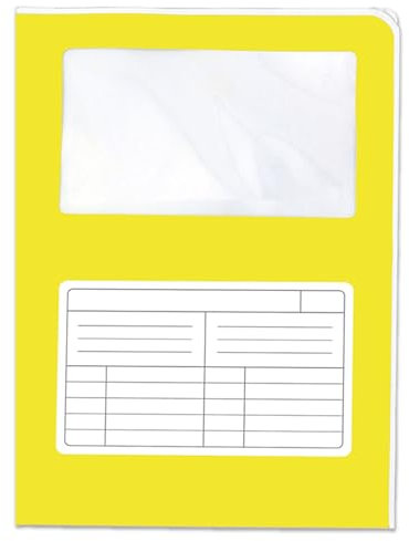Blasetti Porte-documents avec fenêtre - SINTEX CROMO JAUNE classeur de documents pour bureau, format A4, lot de 50 pièces, papier usomain 120 g, ouvert sur deux côtés