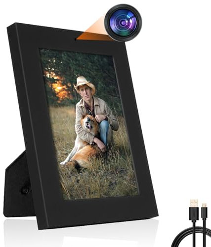 4U Spy Camera Photo Frame Hidden Camera HD 1080P Mini Camera Video Recorder with Motion Detection, Wireless Surveillance Security Nanny Cam for Home/Office, No WiFi Function
