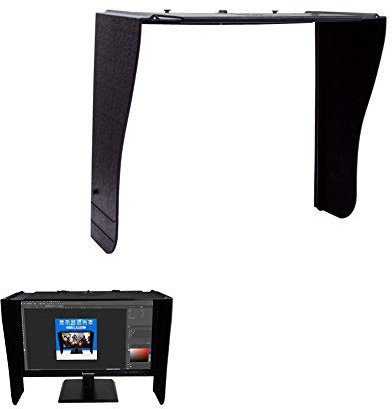 Visiera anti-luce parassita per ritocco fotografico, da ufficio, per videogiochi, con cappuccio regolabile per monitor del computer, protezione dai riflessi solari, larghezza telaio