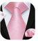 HISDERN Rosa Krawatten für Männer Hochzeit Seide Gewebt Krawatte mit Einstecktuch Manschettenknöpfe Set für Prom