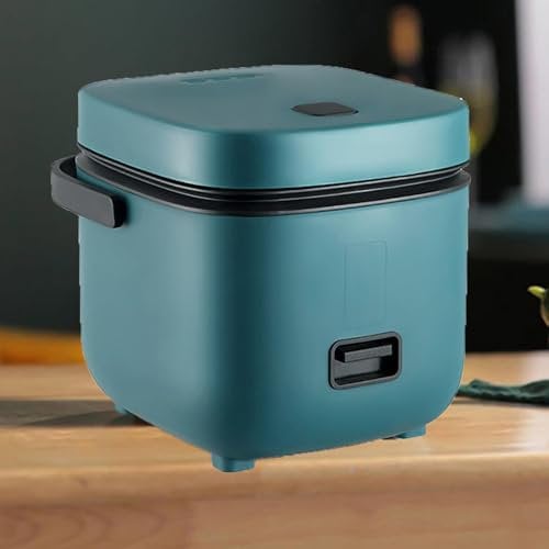 Rice Cooker Small for 1, Mini Rice Cooker Microwave Multi Cooker Small 1.2 Litre, Includes Measuring Cup And Spatula,Green