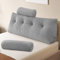 Z-hom Bücherkissen, Keilkissen, Lesekissen Für Bett Und Sofa, Cozy Rückenkissen, Praktisches Seitenfach, Removable Cover, Mit Rundem Kopfkissen (Hellgrau, 120 * 50 * 20cm)