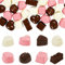 GWBox Lot de 24 faux chocolats artificiels blancs et roses mélangés en résine pour maison de poupée, mini décorations de cuisine