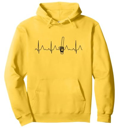 Chainsaw Heartbeat Cardiogram ECG Lumberjack Woodworker Pullover Hoodie