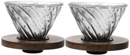 POPETPOP 2 Piezas Embudo de Café de Vidrio Soporte de para Cafeteras y Tazas para Hogar y Cafeterías