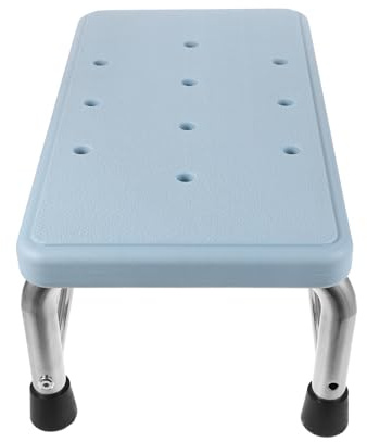 TOYANDONA Toilettenhocker aus Rostfreiem Edelstahl 18cm Hoch mit Rutschfesten Füßen Faltbarer Duschfußstütze für Erwachsene und Senioren zur Haltungskorrektur im Badezimmer und Pool