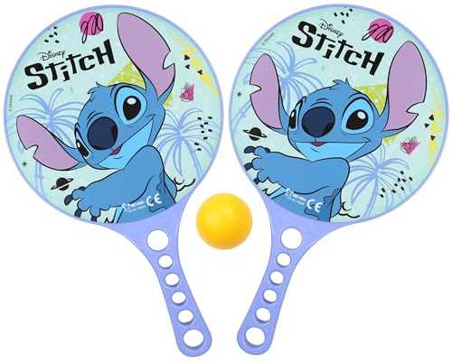 Kunststoffschläger für Kinder (Disney, Paw Patrol, Stitch, Star Wars, Marvel), Spielschläger für den Garten inkl. Gummiball (Disney Stitch, 33 cm)
