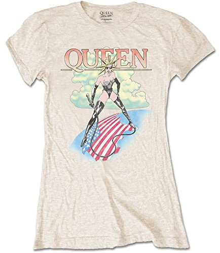 Rockoff Trade Women's Queen Mistress T-Shirt, Off-White (Sand), (Size:Womens: 12)