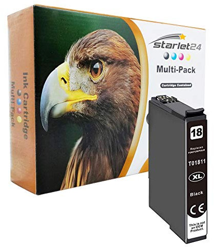 1x Black Druckerpatrone (kein Original) für Epson T1811 Expression Home XP-102 202 205 212 215 225 30 302 305 312 313 315 322 325 33 402 405 405 WH 412 413 415 422 425