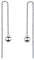 Yaneno 3mm Bead Needle Threader Pull Through Ball Dangle Drop 925 Sterling Silver Earrings Women 7cm (White)