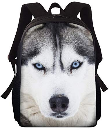 Showudesigns Kinder Rucksack Kindergarten kleine Mädchen Büchertasche mit Wasserflaschenhalter Vorschule Rucksäcke, Husky (Weiß) - Z-3119Z87