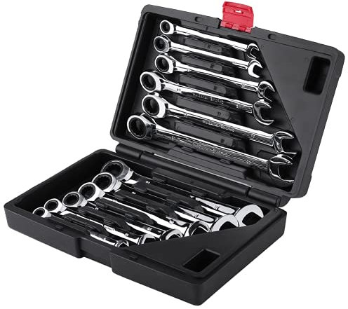 Juego de Llaves combinadas de Greensen, Juego de Llaves de carraca Profesionales, 12 Piezas, Llaves combinadas, Llaves combinadas, Llaves de carraca, Llaves de carraca, Llaves de carraca