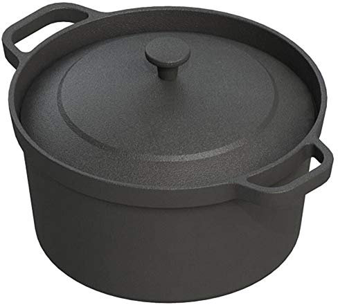 Gusseisentopf Mit Deckel NonStick - Backofen Sicher Auflaufform Aus Tiefem Gusseisen Mit Ergonomischen Griffen Hochwertiger Holländischer Ofen Aus Gusseisen,26CM