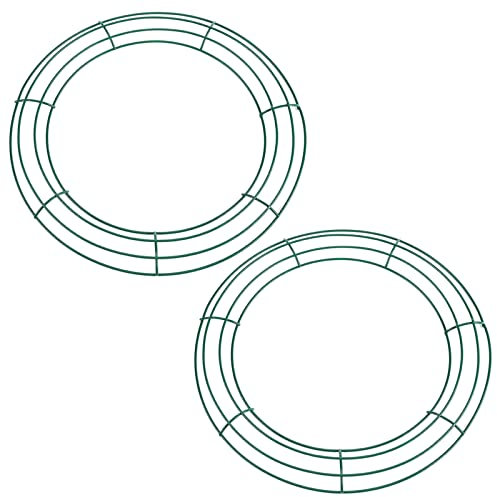 2 Pack Christmas Wire Wreath Rings 14 inch Metal Wreath Frame - 35cm Large Round Wire Wreath Frame for Christmas Wreath Making Rings Base, Wedding Garland Ring, Garden, Home Deco Supplies DIY Crafts
