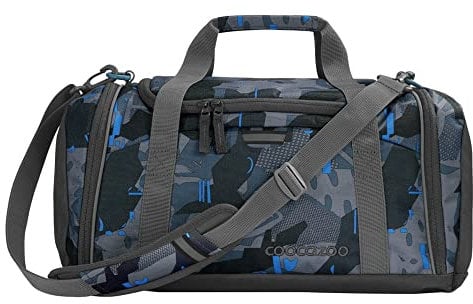 coocazoo Sporttasche „Blue Craft“, schwarz-blau, Hauptfach, Nasswäschefach, Seitentasche, Reflektoren, 20 Liter, ab der 3. Klasse
